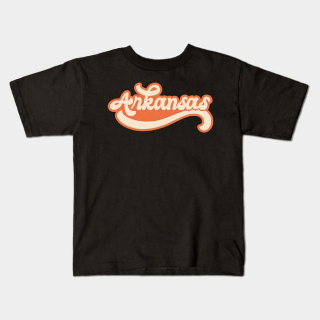 Arkansas Retro Kids T-Shirt by SunburstGeo